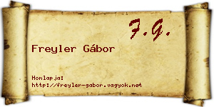 Freyler Gábor névjegykártya